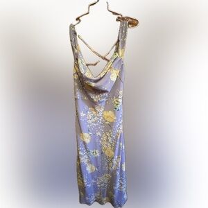 Lush Floral Lavender and Yellow Dress